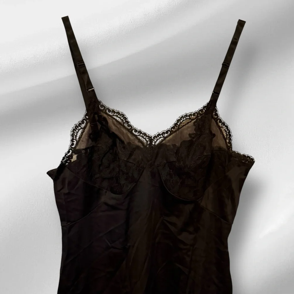 Vintage Gossard Artemis Black Full Nylon Slip - Picture 2 of 6
